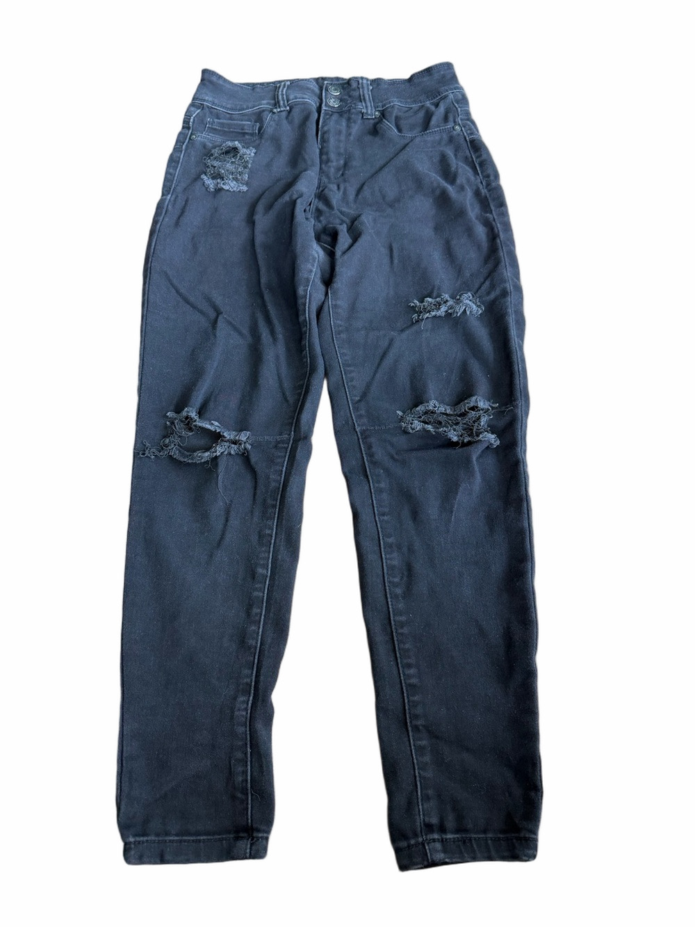 Blue Savvy Black Distressed High-Waist Jeans